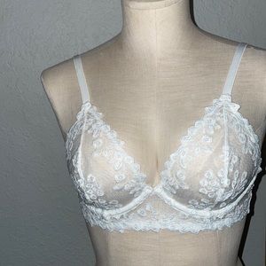 Lace white bra brand name is Free People